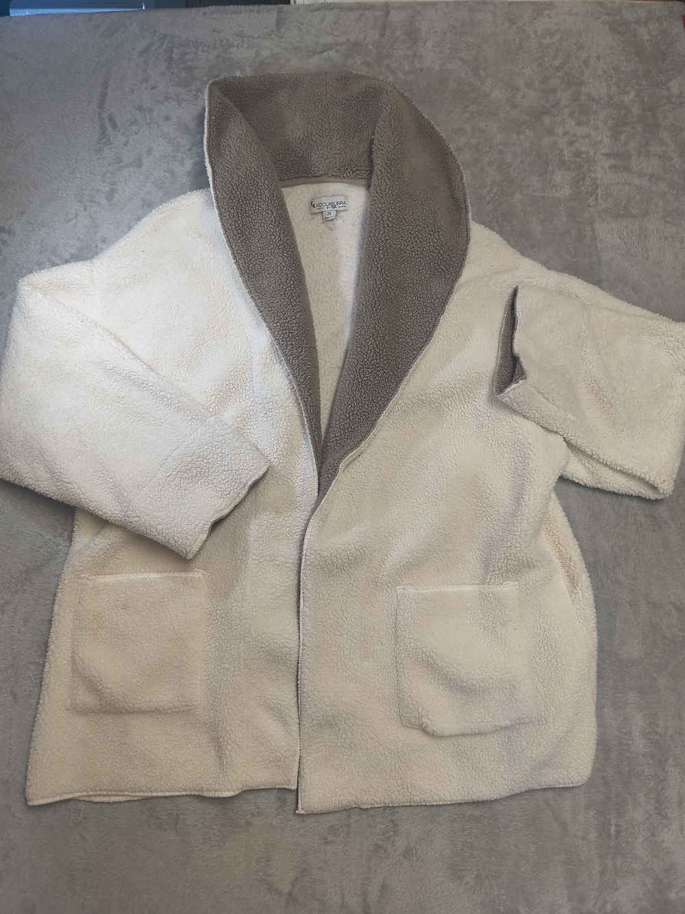 Koolaburra Cream Sherpa Jacket with Taupe Collar